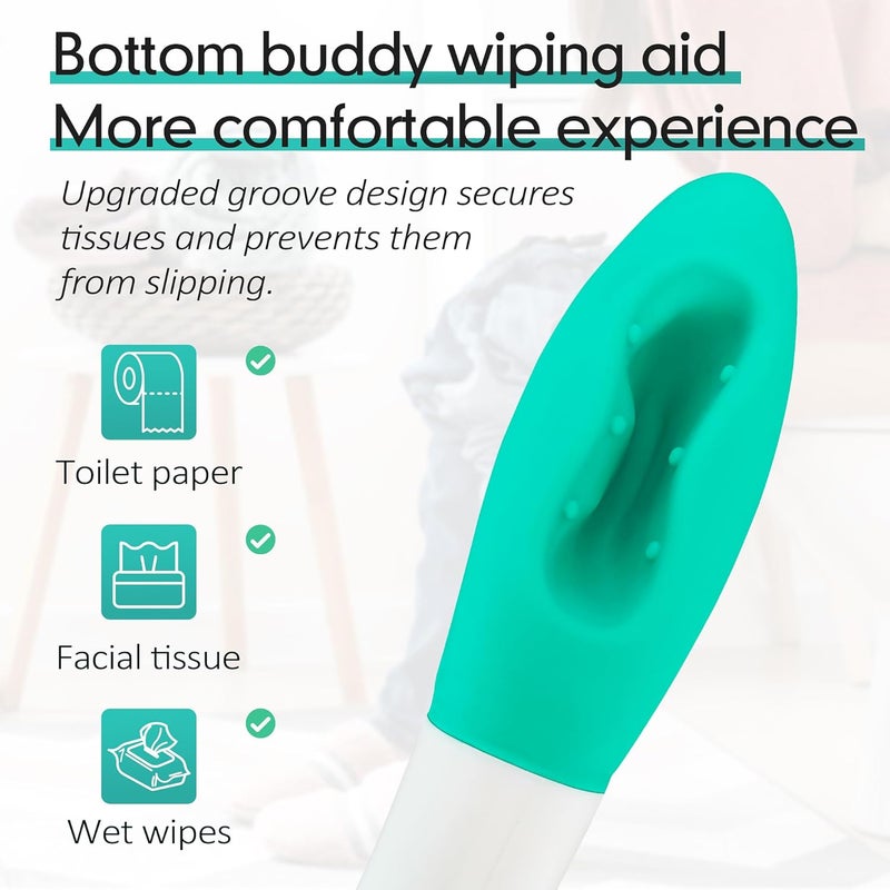 YIFOCUS Butt Wiper Tool, 15.7" Comfort Wipe Toilet Aid for Wiping Bottom, Bottom Buddy Wiping Aid for Disabled, Elderly, Overweight, Pregnant People, Easy to Use Bottom Buddy Wiping Assist Tool - Image 3